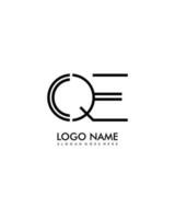 qe iniziale minimalista moderno astratto logo vettore