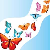 farfalle dell'acquerello di sfondo vettore