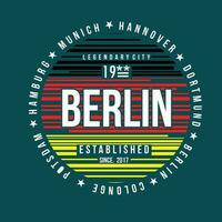 Berlino lettering grafico, tipografia vettore, t camicia disegno, illustrazione, bene per casuale stile vettore
