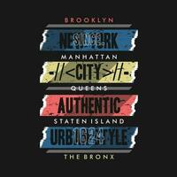 brooklyn lettering astratto, tipografia design vettore, grafico illustrazione, per t camicia vettore