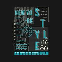 nuovo York città stile testo telaio grafico tipografia, vettore t camicia disegno, illustrazione, bene per casuale attivo