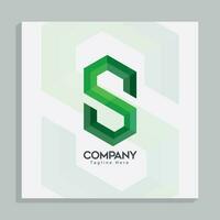 attività commerciale lettera S logo design con 3d stile e bianca sfondo. gratuito concetto con modello design. vettore