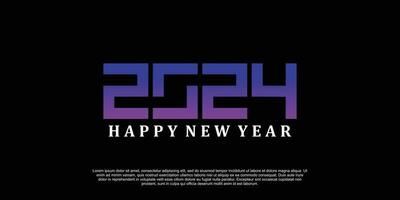 2024 contento nuovo anno logo design vettore