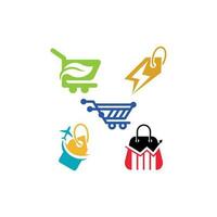 impostato Al dettaglio logo icona design modello moderno, illustrazione vettore grafico di shopping carrello logo e shopping borse logo modello