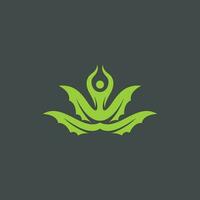 Agave foglia natura con umano yoga logo, Salute vita istruire creativo logo design modello vettore