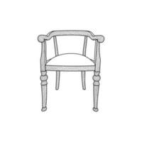 di legno sedia lusso moderno e classico mobilia linea, linea logo design modello vettore