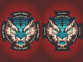 tigre testa emblema logo vettore illustrazione
