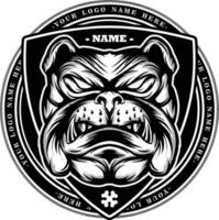 bulldog testa portafortuna logo vettore illustrazione
