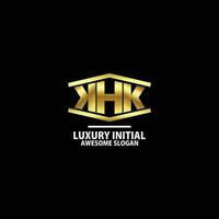 iniziale K h K con vero tenuta design logo lusso colore vettore