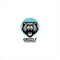 grizzly arrabbiato design gioco esport logo vettore