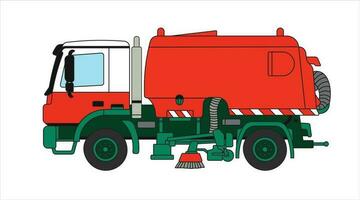 vettore illustrazione colore bambini costruzione spazzatrice camion macchina clipart