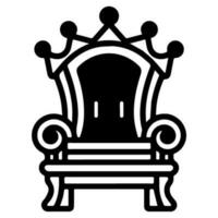 trono icona vettore glifo reale stile mobilia