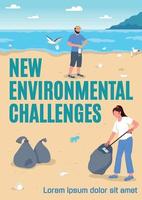 nuovo modello di vettore piatto poster di sfide ambientali