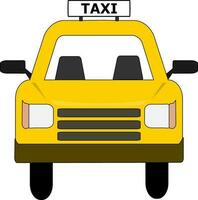 giallo Taxi macchina. davanti Visualizza. simbolo vettore illustrazione.