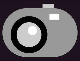 un' telecamera, semplice digitale telecamera, telecamera icona, fotografia cartello e etichetta e etichetta, telecamera illustrazione vettore, minimo stile illustrazione, grigio e nero e bianca e viola colori, bene per applicazioni vettore