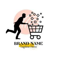 shopping logo design vettore illustrazione