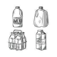 impostare il latte di schizzo vettore