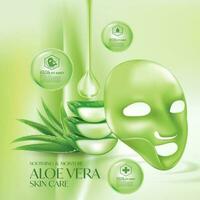 aloe Vera collagene siero pelle cura cosmetico. vettore