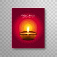 Design moderno bellissimo opuscolo colorato di diwali vettore