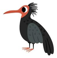 vettore foresta ibis icona. in via di estinzione specie illustrazione. carino estinto animale isolato su bianca sfondo. divertente selvaggio uccello illustrazione per bambini. natura protezione concetto