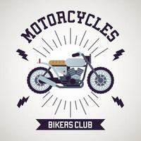 stile motociclistico cafe racer con scritte vettore