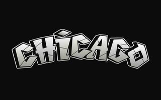 Chicago parola graffiti stile lettere.vettore mano disegnato scarabocchio cartone animato logo illustrazione. divertente freddo Chicago lettere, moda, graffiti stile Stampa per maglietta, manifesto concetto vettore