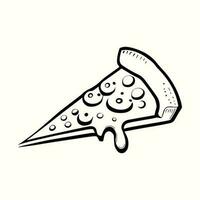 mano disegnato illustrazione di Pizza con formaggio e insalata nel scarabocchio stile vettore