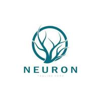 neurone, alghe o nervo cellula logo designmolecule logo illustrazione modello icona con vettore concetto