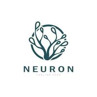 neurone, alghe o nervo cellula logo designmolecule logo illustrazione modello icona con vettore concetto