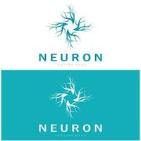 neurone, alghe o nervo cellula logo designmolecule logo illustrazione modello icona con vettore concetto