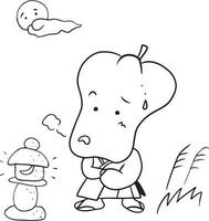campana Pepe cartone animato scarabocchio kawaii anime colorazione pagina carino illustrazione disegno clip arte personaggio chibi manga comico vettore