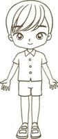 scuola ragazzo cartone animato scarabocchio kawaii anime colorazione pagina carino illustrazione disegno personaggio chibi manga comico vettore