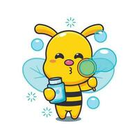 ape soffiaggio bolle cartone animato vettore illustrazione.