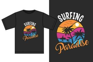 estate fare surf Paradiso t camicia design vettore