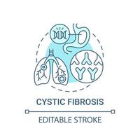 icona blu concetto di fibrosi cistica vettore