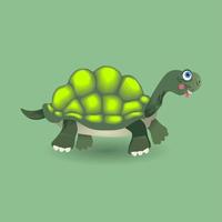 tartaruga verde simpatico cartone animato vettore