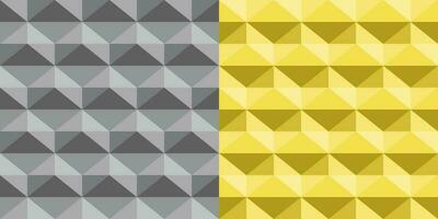 senza soluzione di continuità astratto sfondo. triangolo zigzag modello, diamante forma. colore giallo e grigio. strutturato design per tessuto, piastrella, coperchio, manifesto, tessile, sfondo, parete. vettore illustrazione.