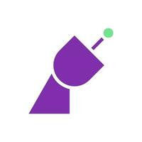 satellitare icona solido viola verde colore universo simbolo Perfetto. vettore