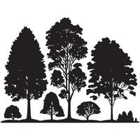 gruppo di alberi silhouette. albero silhouette vettore. vettore