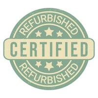certificato rISTRUTTURATO gomma da cancellare francobollo, distintivo, sigillo, etichetta, emblema, certificato rISTRUTTURATO Prodotto, merce, qualità mantenuto, testato, esigente scelta vettore illustrazione