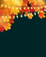 fondo brillante dell'insegna delle foglie di autunno vettore