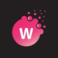 lettera w liquido e pendenza logo design vettore