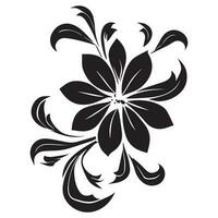 floreale fiore design vettore illustrazione nero colore