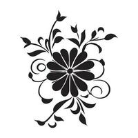 fiore design vettore illustrazione nero colore