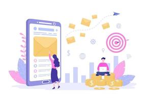 illustrazione vettoriale di email marketing per il design digitale