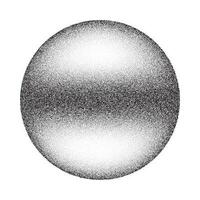 granuloso cerchio con rumore tratteggiata struttura. pendenza palla con ombra su bianca sfondo. astratto pianeta sfera con mezzitoni imbianchino effetto. vettore forma