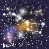 ursa major costellazione con bellissime stelle luminose sullo sfondo del cielo cosmico illustrazione vettoriale