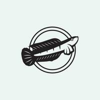 pesce testa di serpente channa, pesce predatore, design e illustrazione sottomarino di animali vettore