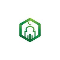 moschea Ramadhan e islamico design arabo logo vettore