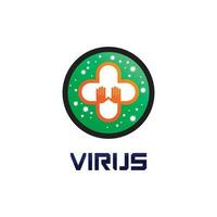 virus corona virus vettore e maschera logo design vettore virale e design icona simbolo